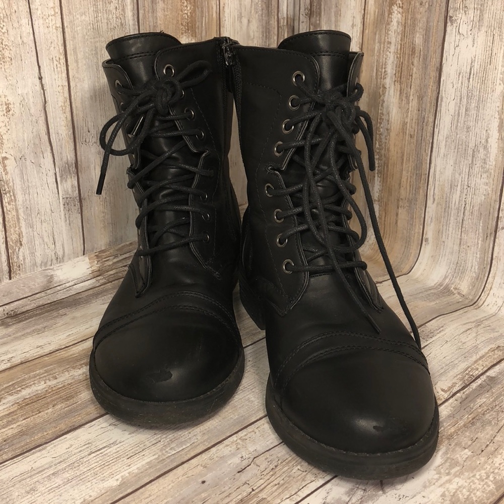 Torrid Black Combat Boots Size 8 Wide Women's Shoe